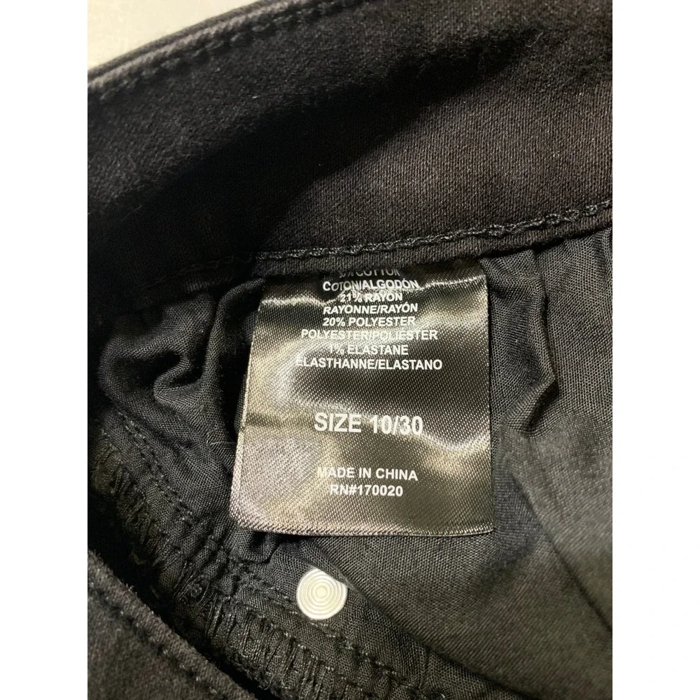 Tahari Premium Denim Womens Black Skinny‎ Jeans Gold Hardware Size 10/30 Ankle